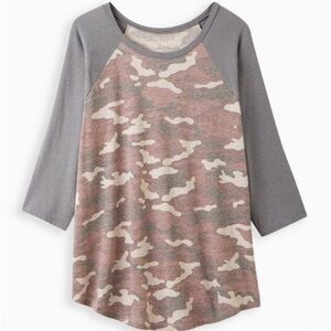 NWOT Classic Fit Triblend Jersey Raglan Tee Size 2 (18/20)